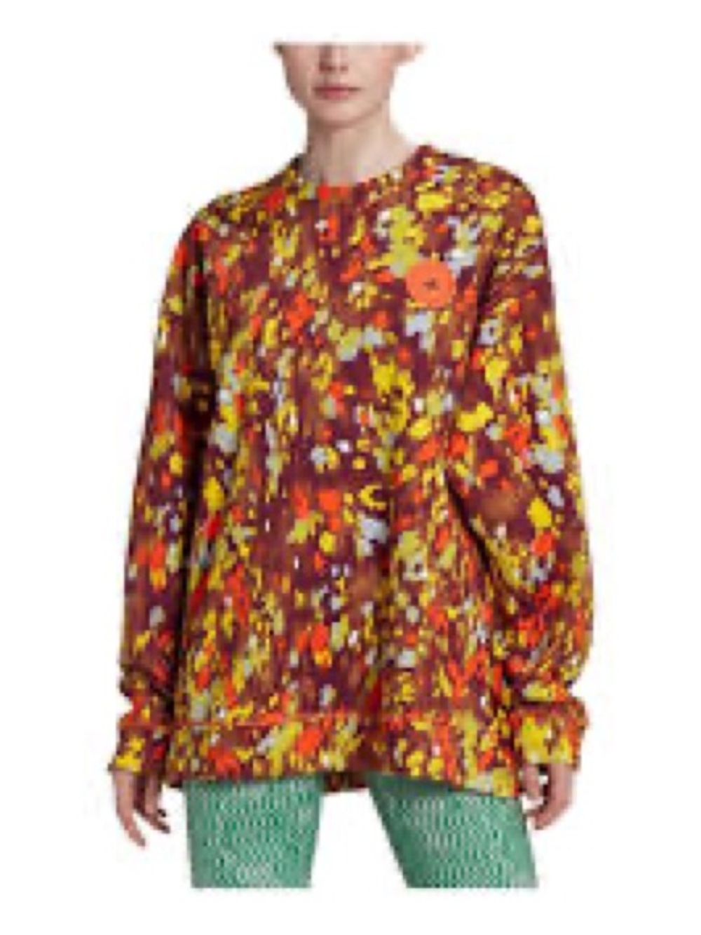 Stella McCartney x Adidas Printed Activewear Top - Yellow, Orange, Burgundy